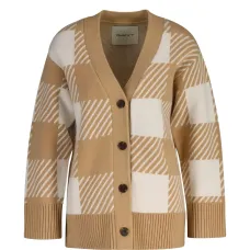 Кардиган с застежкой на пуговицах и клетчатым узором