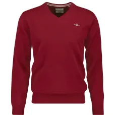 Свитер с V-образным вырезом и вышитым логотипом Свитер с V-образным вырезом и вышитым логотипом