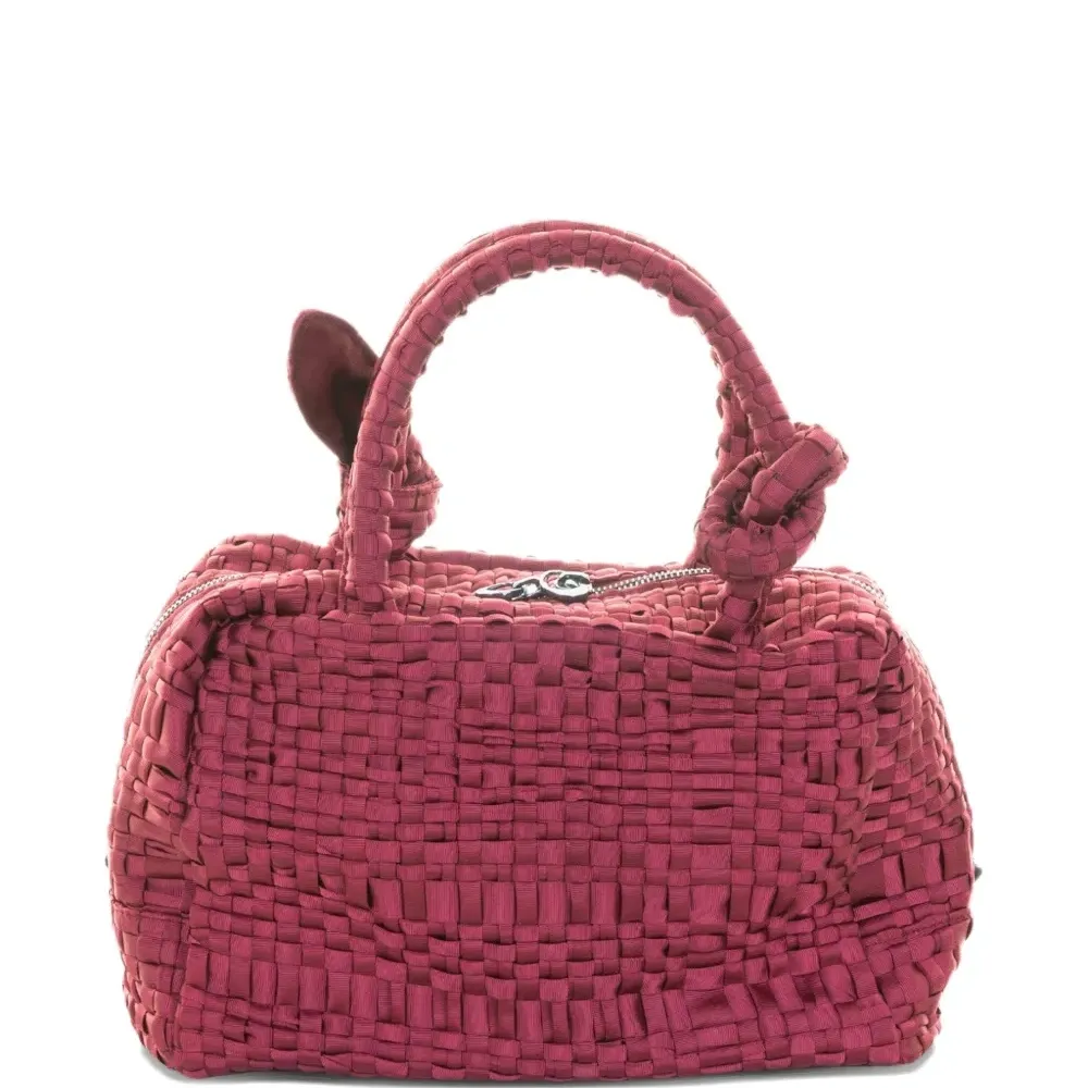 Текстурированная плетёная сумка-тоут с бантом