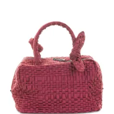 Текстурированная плетёная сумка-тоут с бантом Текстурированная плетёная сумка-тоут с бантом