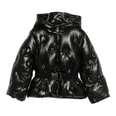 Пальто с капюшоном и поясом