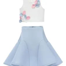 Комплект с юбкой и цветочными аппликациями "Blossom"