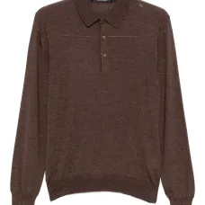 Рубашка-поло с длинными рукавами и застёжкой на пуговицы Рубашка-поло с длинными рукавами и застёжкой на пуговицы