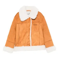 Куртка с вышитым логотипом и воротником из искусственного меха