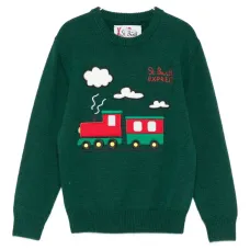 Джемпер с интарсией в виде поезда