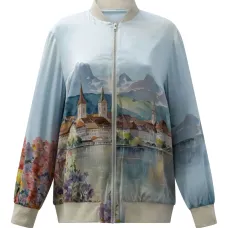 Куртка на молнии с принтом