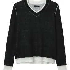 Многослойный свитер с V-образным вырезом