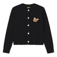 Кардиган с аппликацией в виде медведя