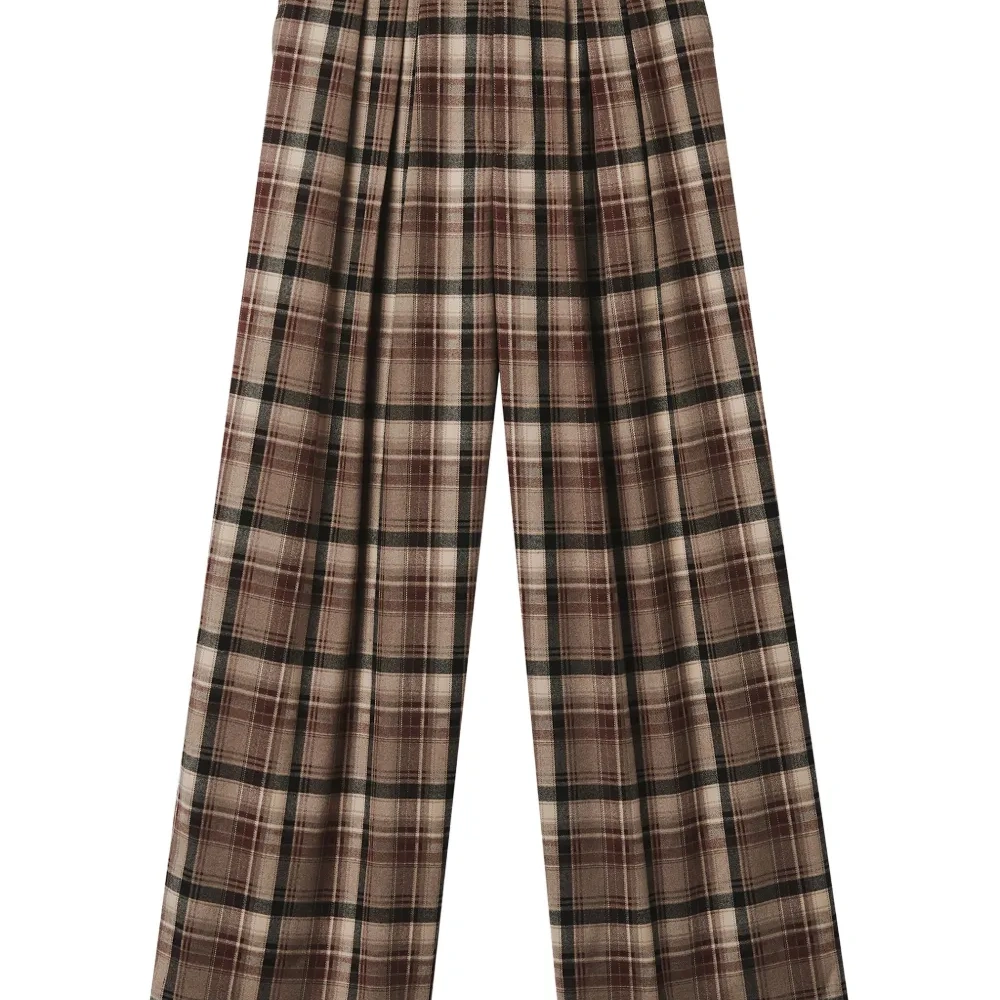 Плиссированные брюки в клетку