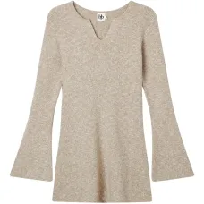 Мини-платье с V-образным вырезом и расклешёнными рукавами