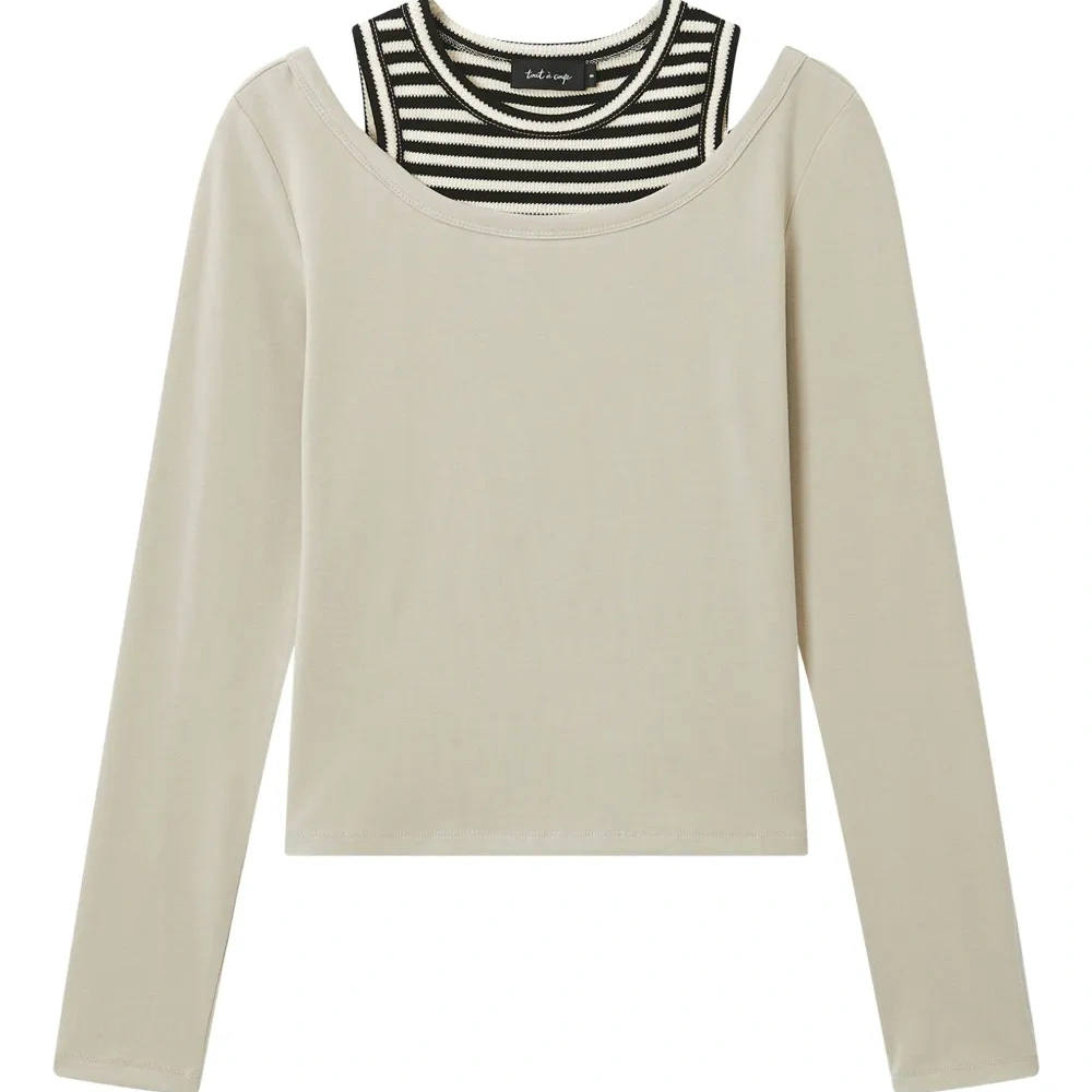 Полосатая многослойная футболка