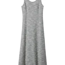 Комплект: топ из вязаной косами и платье миди