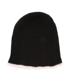 Шапка бини с отделкой в рубчик