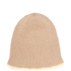 Шапка бини с отделкой в рубчик