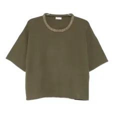 Декорированный топ с короткими рукавами Декорированный топ с короткими рукавами