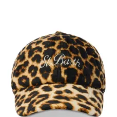 Бейсболка с вышитым логотипом и леопардовым принтом