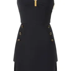 Мини-платье с логотипом и пуговицами Мини-платье с логотипом и пуговицами