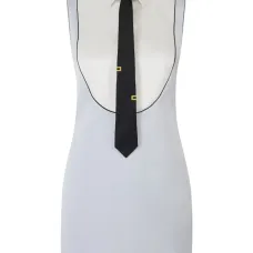 Мини-платье с галстуком-воротником