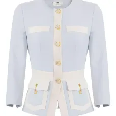 Жакет с контрастными вставками и пуговицами