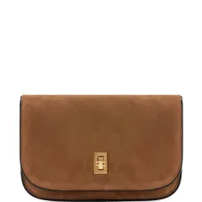 Сумка через плечо из замши с цепочным ремешком