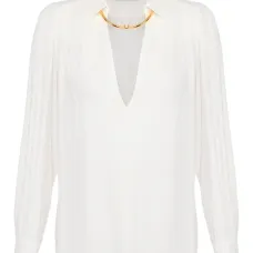 Блузка из жоржета с украшением драгоценными камнями