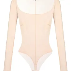 Боди с длинными рукавами из жаккардового тюля Боди с длинными рукавами из жаккардового тюля