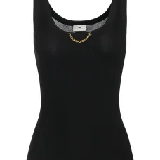 Трикотажный топ в рубчик с цепочкой Трикотажный топ в рубчик с цепочкой