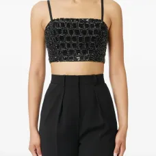 Топ с вышивкой в виде крокодила