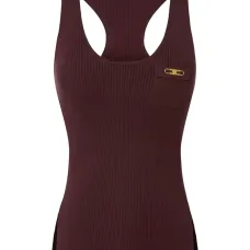 Майка в рубчик с нагрудным карманом