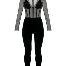 Комбинезон с отделкой из тюля и застежкой-молнией сзади