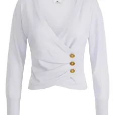 Свитер с перекрестной застежкой на пуговицах