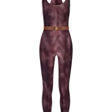 Комбинезон с поясом и принтом "питон"