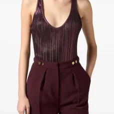 Ламинированный топ в рубчик