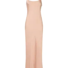 Атласное макси-платье с украшением в виде цепочки