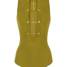 Вязаное боди с цепочным декором Вязаное боди с цепочным декором