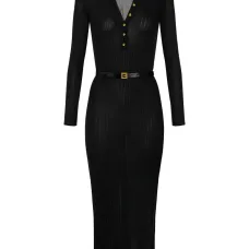 Трикотажное миди-платье с жаккардовым узором Трикотажное миди-платье с жаккардовым узором