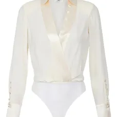 Атласное боди с перекрестным вырезом