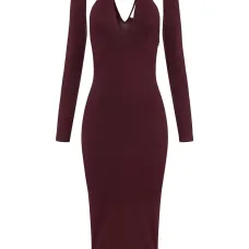 Трикотажное миди-платье с украшением в виде змеи Трикотажное миди-платье с украшением в виде змеи