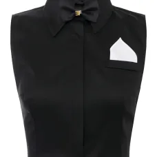 Рубашка с карманом и бантом