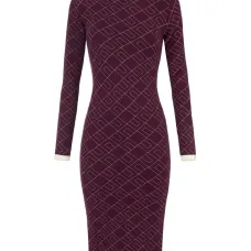 Трикотажное миди-платье из жаккарда с декоративными пуговицами Трикотажное миди-платье из жаккарда с декоративными пуговицами