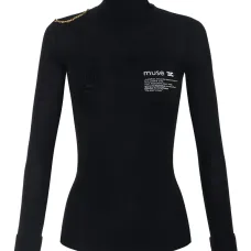 Вязаный топ с воротником-гольф Вязаный топ с воротником-гольф