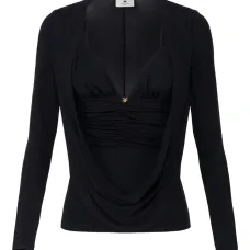 Топ с драпировкой и логотипом