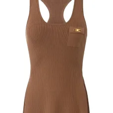 Майка в рубчик с нагрудным карманом