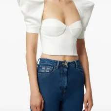 Топ-бюстье с рукавами-баллонами