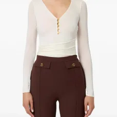 Драпированный топ с пуговицами