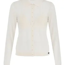 Кардиган в рубчик с рубашечным воротником