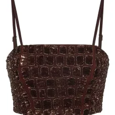 Топ из тюля с эффектом крокодиловой кожи Топ из тюля с эффектом крокодиловой кожи