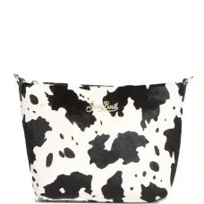 Сумка-клатч из кожи с коровьим принтом Aline