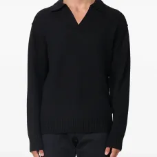 Пуловер с V-образным вырезом и длинными рукавами