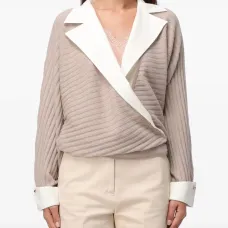 Топ с ребристым воротником